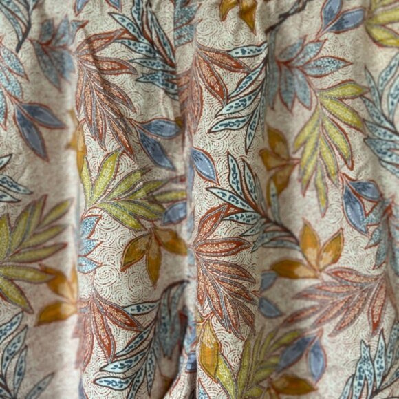 Nicole Miller Linen Tropical Floral Wide Leg Pull on Pants - Picture 5 of 8